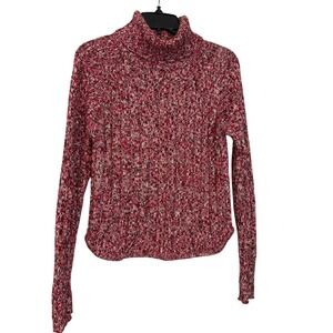 Chunky Cable‎ Knit Turtleneck Sweater Womens Size S Pullover